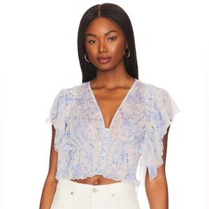 Free People Sheer Floral Blouse NWT